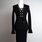 Some Things Never Fade designer vintage preloved Michael Kors lace up neckline knitted dress