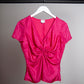 Some Things Never Fade designer vintage preloved Armani hot pink blouse top ruched chest