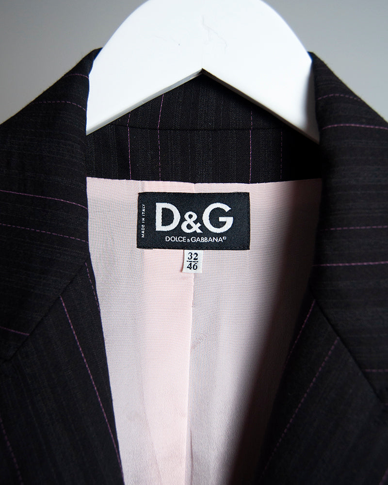 Some Things Never Fade designer vintage preloved D&G Dolce & Gabbana pink pinstripe blazer