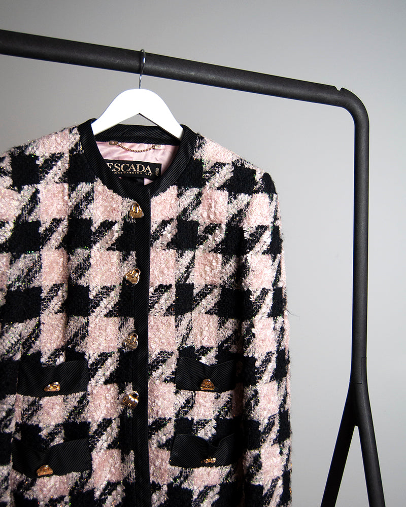Escada tweed black and pink jacket