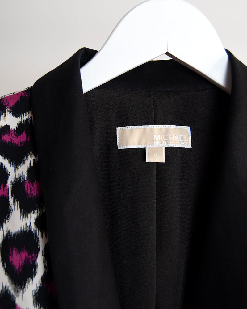 some things never fade preloved designer vintage michael kors black pink leopard print blazer animal