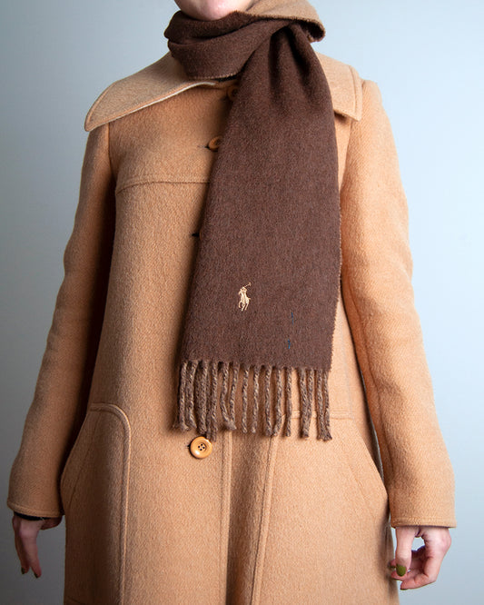 Bufanda lana marrón Ralph Lauren