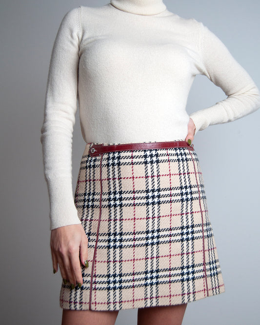 Burberry check print skirt