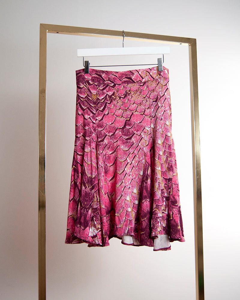 Cavalli godet printed skirt