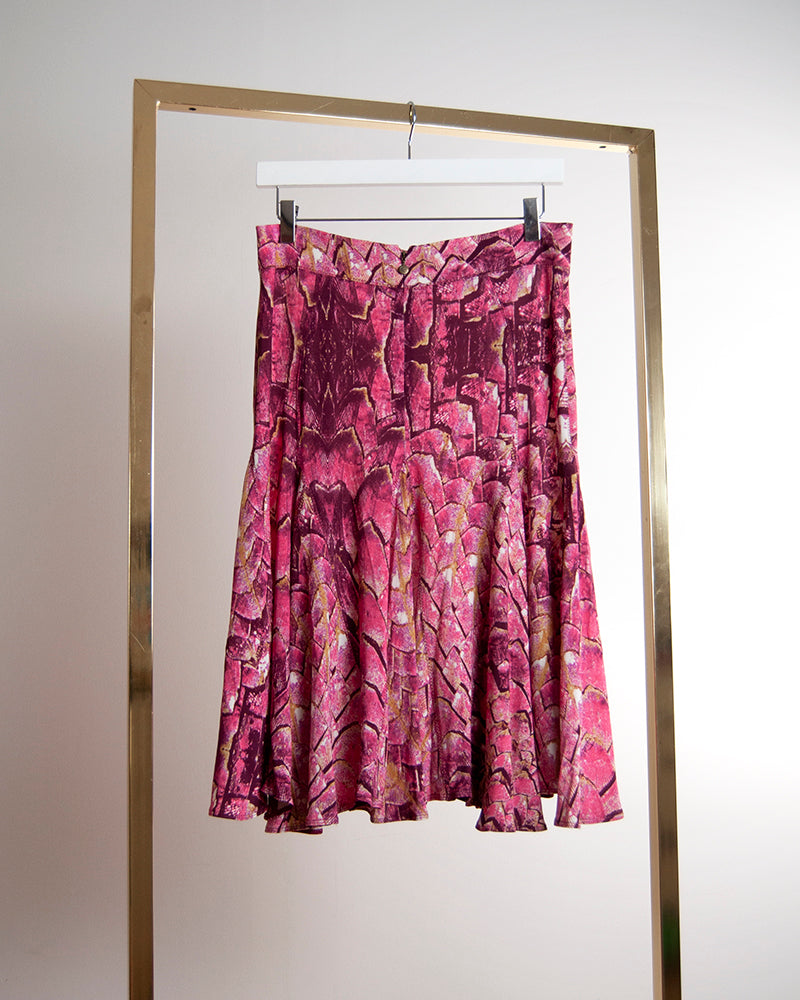 Cavalli godet printed skirt
